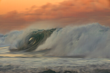 Motion blur photo of a large wave, Sydney Australia
