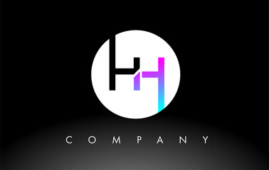 Purple Black HH Logo.  Letter Design Vector.