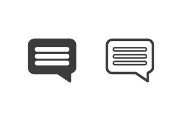 Message icon vector illustration glyph style design with 2 style icons black and white. Isolated on white background.