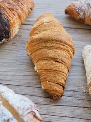 다양한 크루아상, 음식, 베이커리, 빵