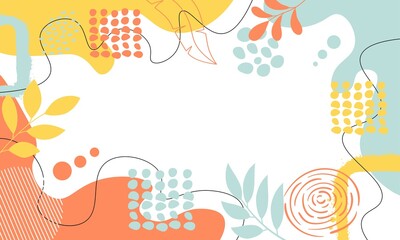 Modern abstract floral art vector leaves background