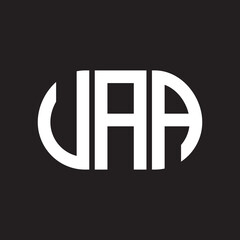 UAA letter logo design on black background. UAA creative initials letter logo concept. UAA letter design.