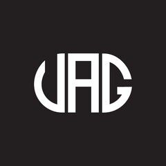 UAG letter logo design on black background. UAG creative initials letter logo concept. UAG letter design.