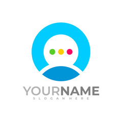 People Talk logo vector template, Creative Consult logo design concepts