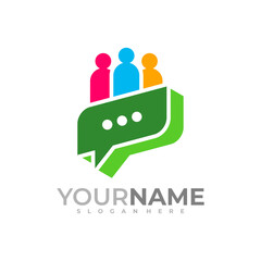 Obraz premium People Talk logo vector template, Creative Consult logo design concepts