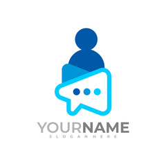 People Talk logo vector template, Creative Consult logo design concepts