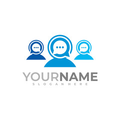 People Talk logo vector template, Creative Consult logo design concepts