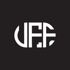 UFF letter logo design on black background. UFF creative initials letter logo concept. UFF letter design.