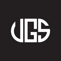 UGS letter logo design on black background. UGS creative initials letter logo concept. UGS letter design.