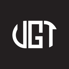 UGT letter logo design on black background. UGT creative initials letter logo concept. UGT letter design.