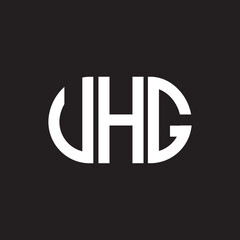 UHG letter logo design on black background. UHG creative initials letter logo concept. UHG letter design.