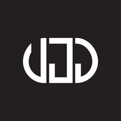UJJ letter logo design on black background. UJJ creative initials letter logo concept. UJJ letter design.