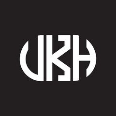 UKH letter logo design on black background. UKH creative initials letter logo concept. UKH letter design.
