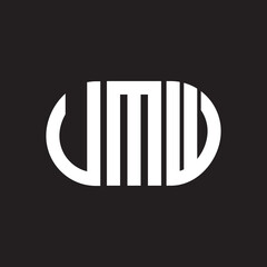 UMW letter logo design on black background. UMW creative initials letter logo concept. UMW letter design.