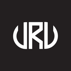 URU letter logo design on black background. URU creative initials letter logo concept. URU letter design.