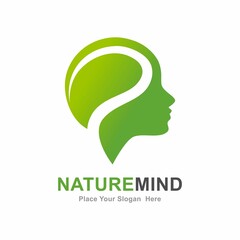 Nature mind vector logo design. Suitable for nature, beauty, saloon, health and education
