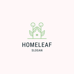 home leaf logo vector icon illustrationPrint