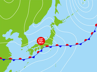 梅雨の気圧配置図
