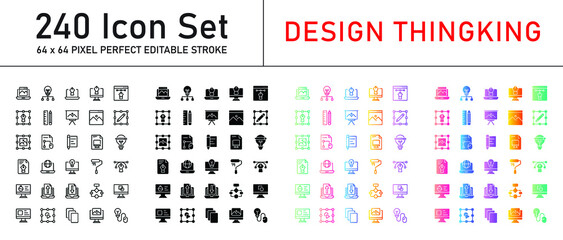 Design Thingking  Icon Set 240 isolated on white background