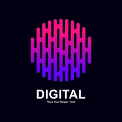Abstract letter O modern line and digital vector logo design. Suitable for typography technology electronic, geometric technology font and modern futuristic design 
