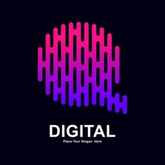 Abstract letter Q modern line and digital vector logo design. Suitable for typography technology electronic, geometric technology font and modern futuristic design 
