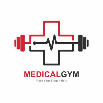 Medical gym logo vector design. Suitable for fitness symbol and business exercise