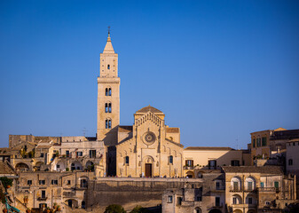 Fototapeta na wymiar The cathedral of Matera in Italy - famous landmark in the city - travel photography