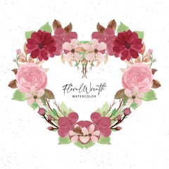 Lovely Vintage Watercolor Floral Wreath