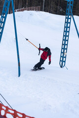 photo of people at the ski resort, ski lift