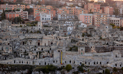Obraz premium Sassi in the city of Matera Italy at sunset - travel photography