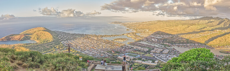 Panorama of Oahu Landscape from Koko Head