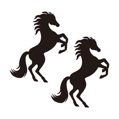 Fototapeta na wymiar horse set icon vector logo illustration design 