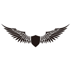 shield and wings icon vector illustration sign	