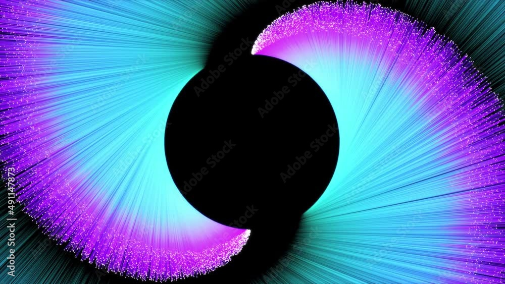 Poster 4k abstract seamless loop glow blue purple streak flow swirl effect motion background for your event