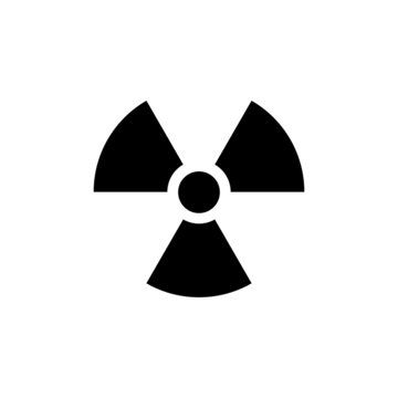 Nuclear radiation icon, hazard vector symbol
