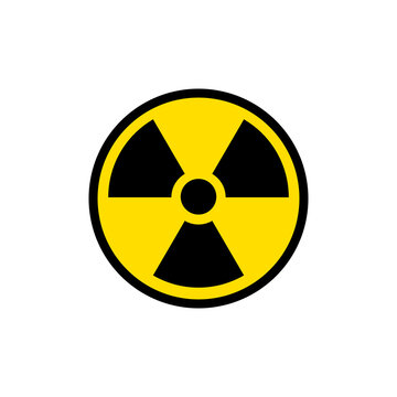 Radiation icon, atom hazard symbol, warning  logo vector illustrationl