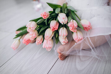 tulips. Flowers for women's day. Pink