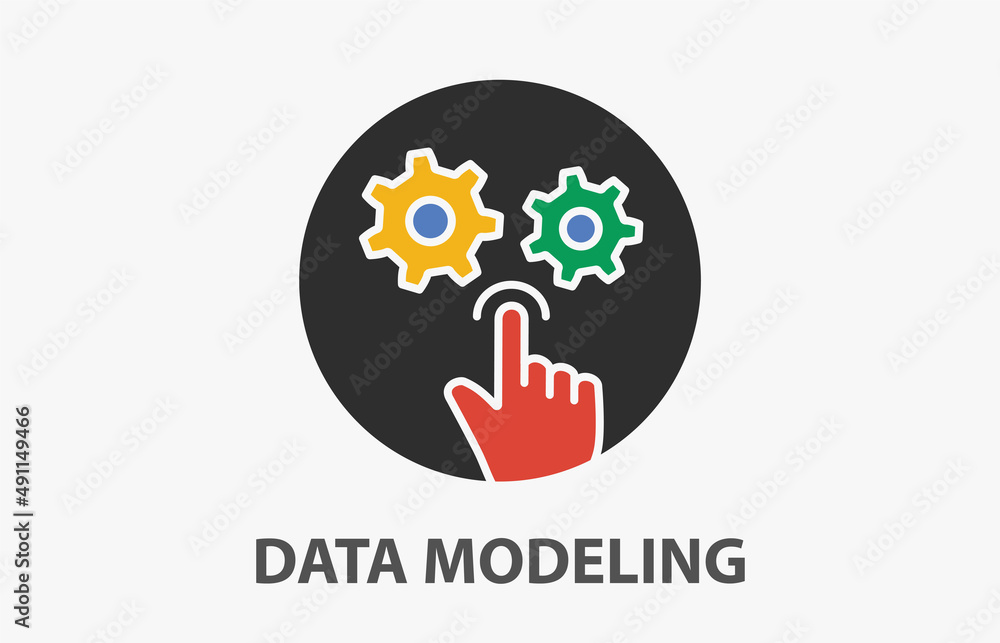 Poster data modeling vector icon isolated on white background for graphic and web design.