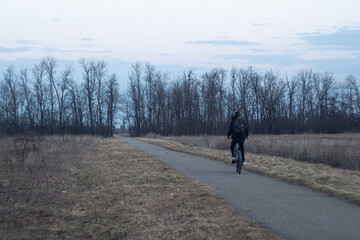 person riding a bike
