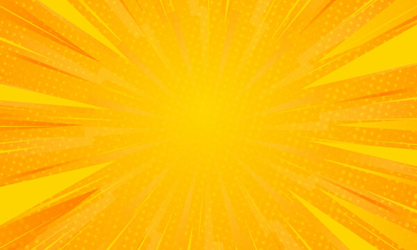 Orange gradient ray burst dot style background vector design