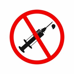 No syringe drugs icon vector logo template. suitable for medical, healthcare, education and information