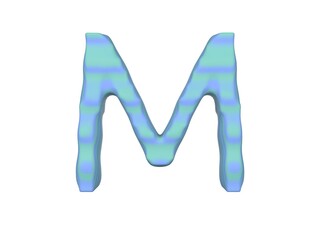 Wave Themed Font  Letter M