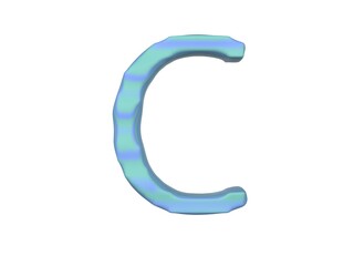 Wave Themed Font  Letter C
