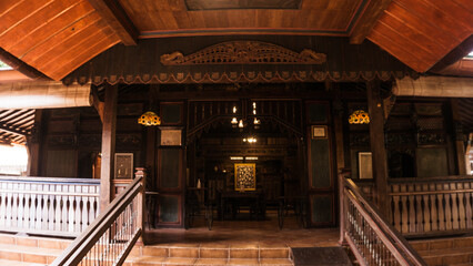 A view of the porch of a traditional Javanese house, in Ungaran, Semarang, Central Java, Indonesia, on the morning of March 1, 2022.