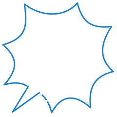 線画　手書きタッチの漫画、コミックの吹き出し　コメントバルーンのイラスト、アイコン　星型フレーム