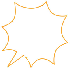 線画　手書きタッチの漫画、コミックの吹き出し　コメントバルーンのイラスト、アイコン　星型フレーム