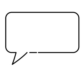 線画　手書きタッチの漫画、コミックの吹き出し　コメントバルーンのイラスト、アイコン　四角形フレーム