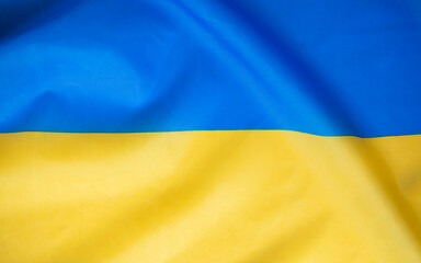 National flag of Ukraine fabric textile background
