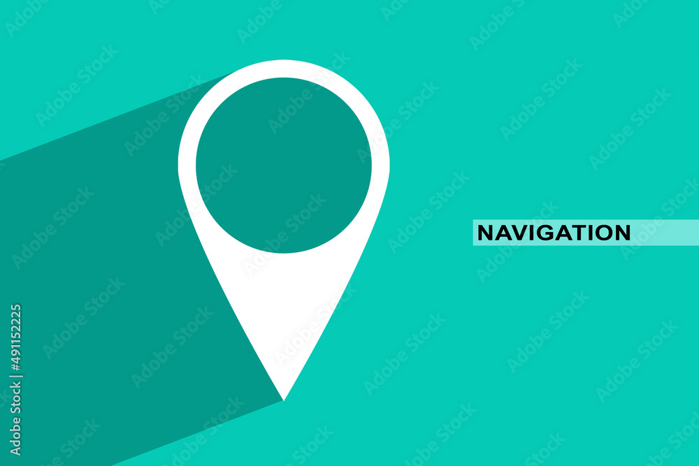 Poster 2d rendering Red map pointer
