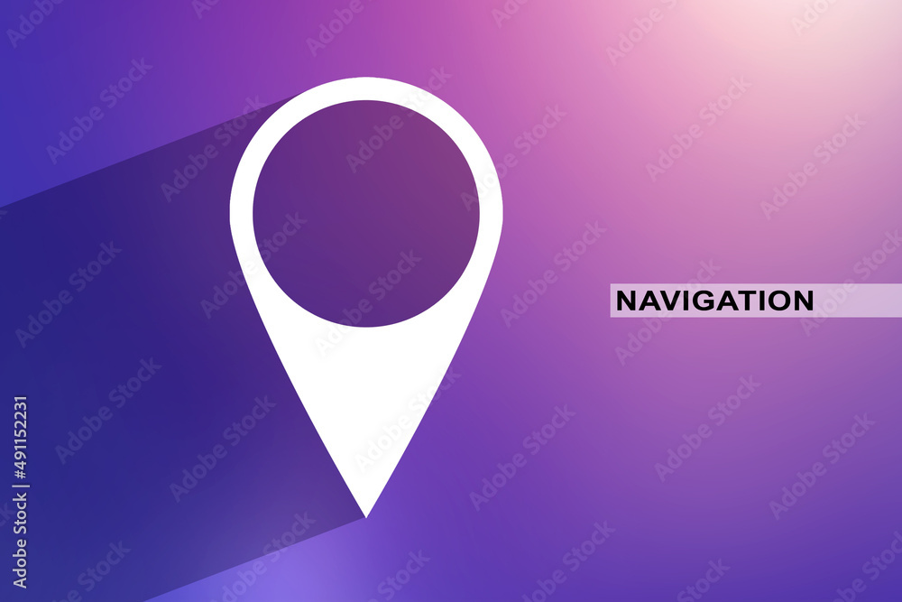 Poster 2d rendering Red map pointer
